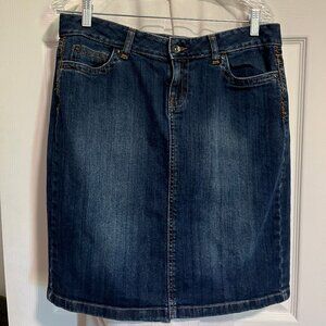 Calvin Klein Jeans Y2K Vintage Denim Midi Skirt with Contrast Stitching